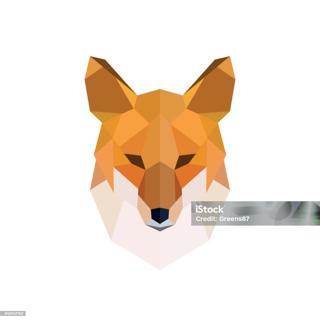 Tête d’un renard roux. Modern style polygonal. Illustration vectorielle. - clipart vectoriel de Renard libre de droits