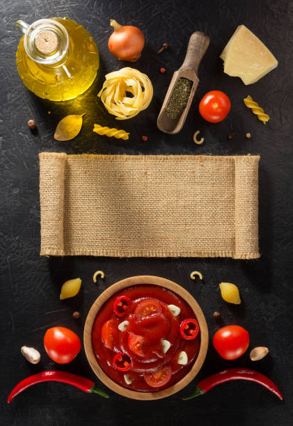 istock Tomato sauce on wooden background 845146170