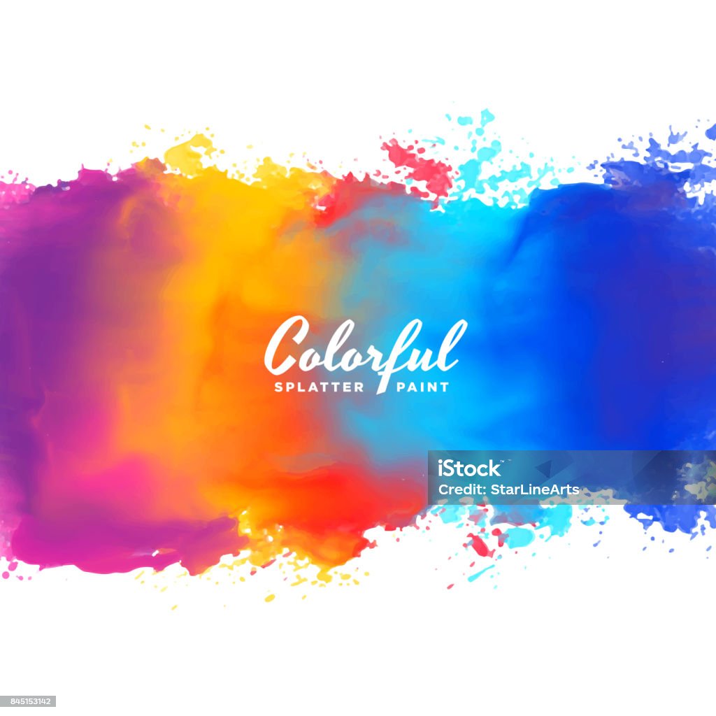 watercolor background hand paint splash in many colors Splashing stock vector