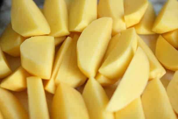 istock Raw cut potatoes before cooking for designer 845154086