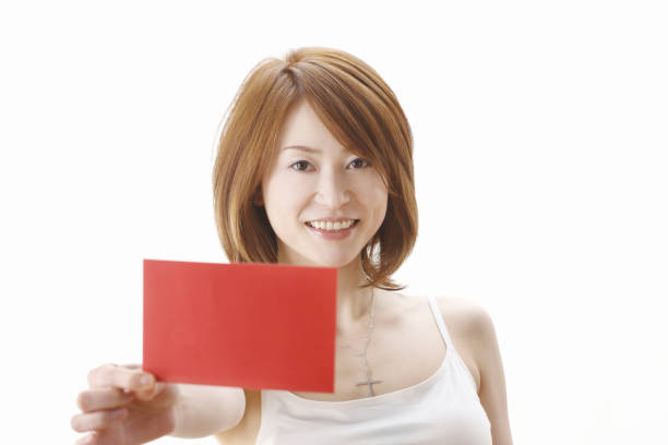 istock Woman with a red card 845176230