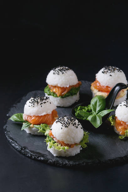 Rice sushi burgers