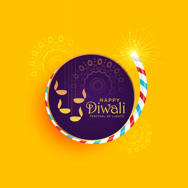 ilustrações de stock, clip art, desenhos animados e ícones de creative illustration of diwali festival of light with burning cracker - cracker