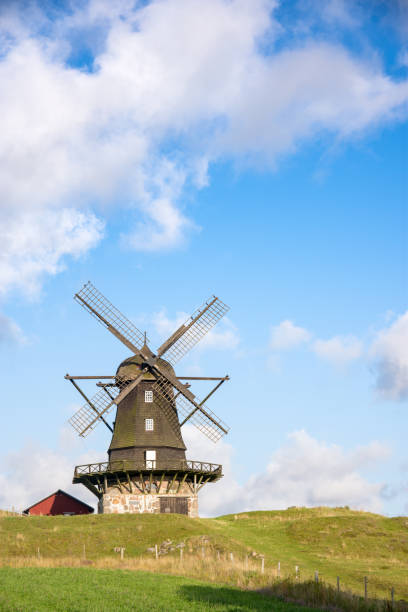 Traditional swedish windmill stock photo