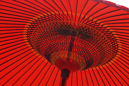 A red parasol
