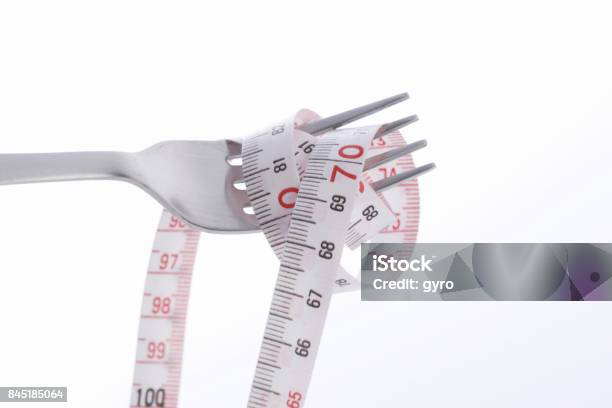 Fork And Measure Stock Photo - Download Image Now - Beauty, Cut Out, Food