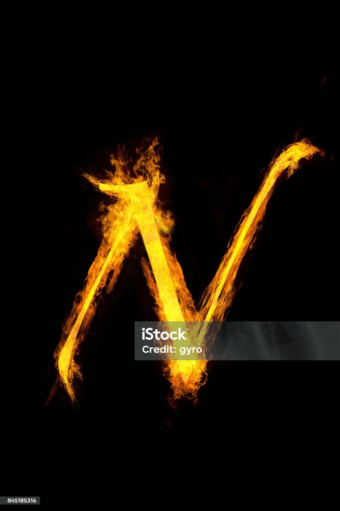 Flame character Alphabet Stock Photo