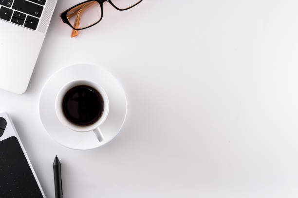 istock Graphic design table has ready hard working with black coffee in the morning. 845195528