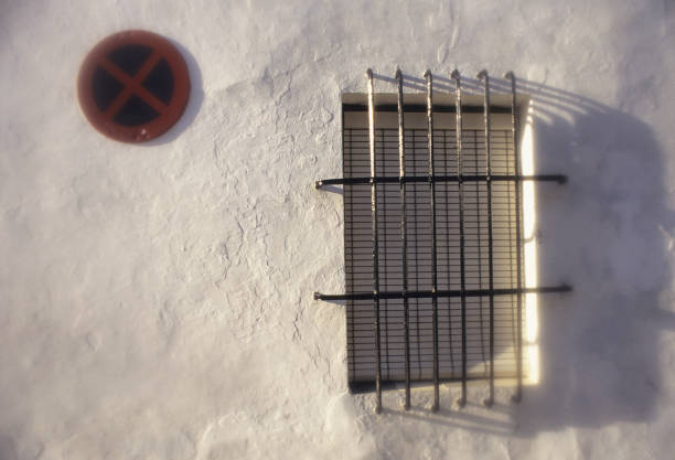 Windows of the whitewashed villages and signs