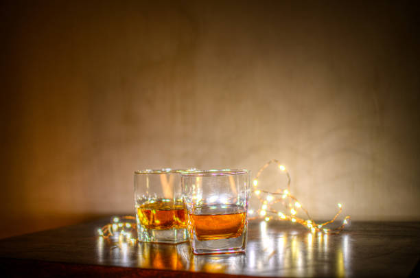 istock Whiskey glasses with textured background 845231224