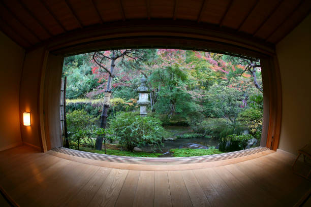 istock Japan garden visible from the window 845249682