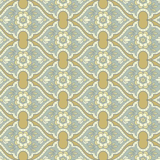 istock Islamic arabic indian motif, floral fabric seamless texture 845255128