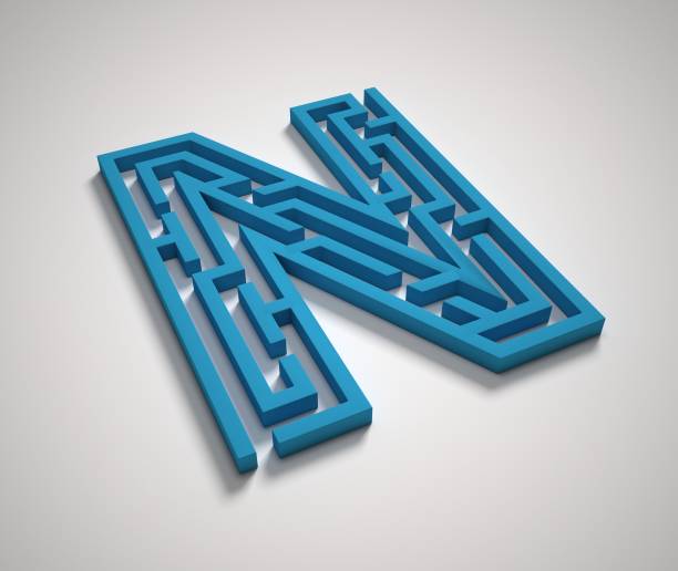 istock Maze font letter N 845260530