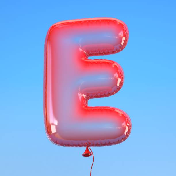 transparent balloon font letter E transparent balloon font letter E 3d red letter e stock pictures, royalty-free photos & images