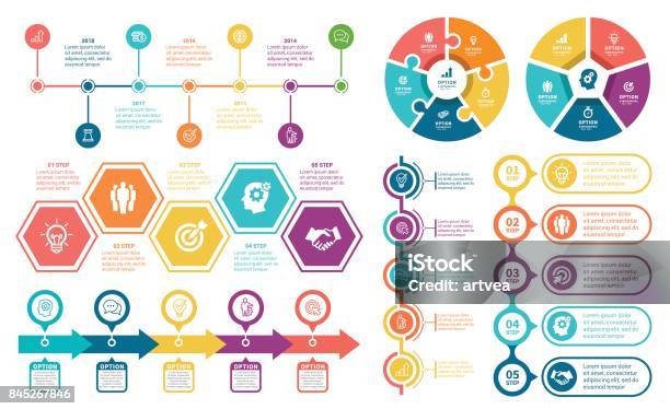 Infographic Elements Stock Illustration - Download Image Now - Infographic, Timeline - Visual Aid, Single Line