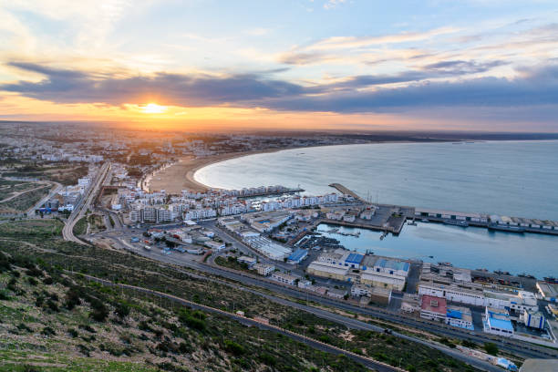 istock Beach in Agadir city at sunrise, Morocco 845277288