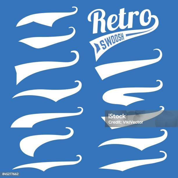 Vector Swooshes, Swishes, Whooshes, And Swashes For Typography On Retro Or  Vintage Baseball Tail Tee Shirt Royalty Free SVG, Cliparts, Vectors, and  Stock Illustration. Image 58200406.