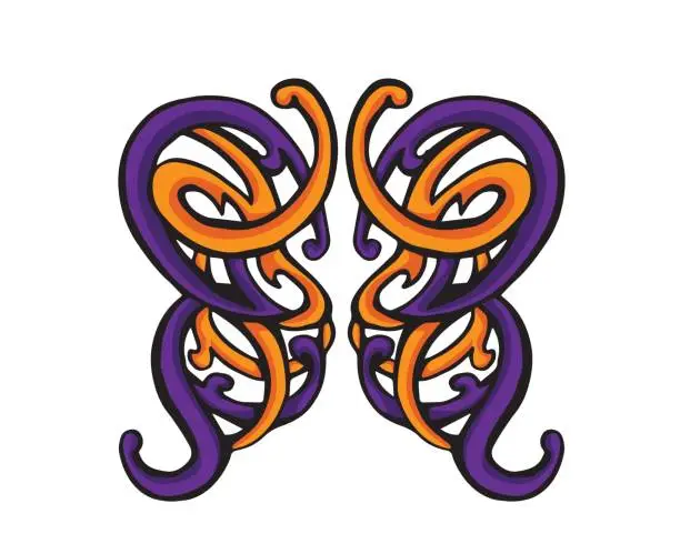 Vector illustration of Swirling Butterfly Celtic Illustration