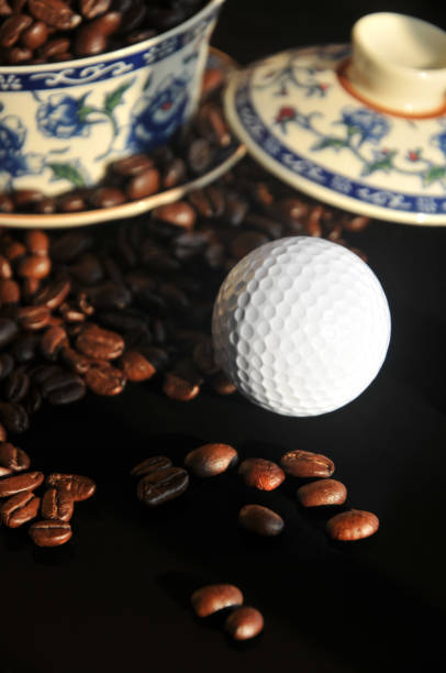 istock Chinese tea set and  coffee beans in sunset 845280452