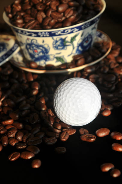 istock Chinese tea set and  coffee beans in sunset 845280466