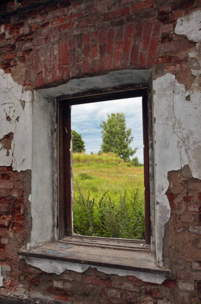 istock view from a window of a ruined house 845280838