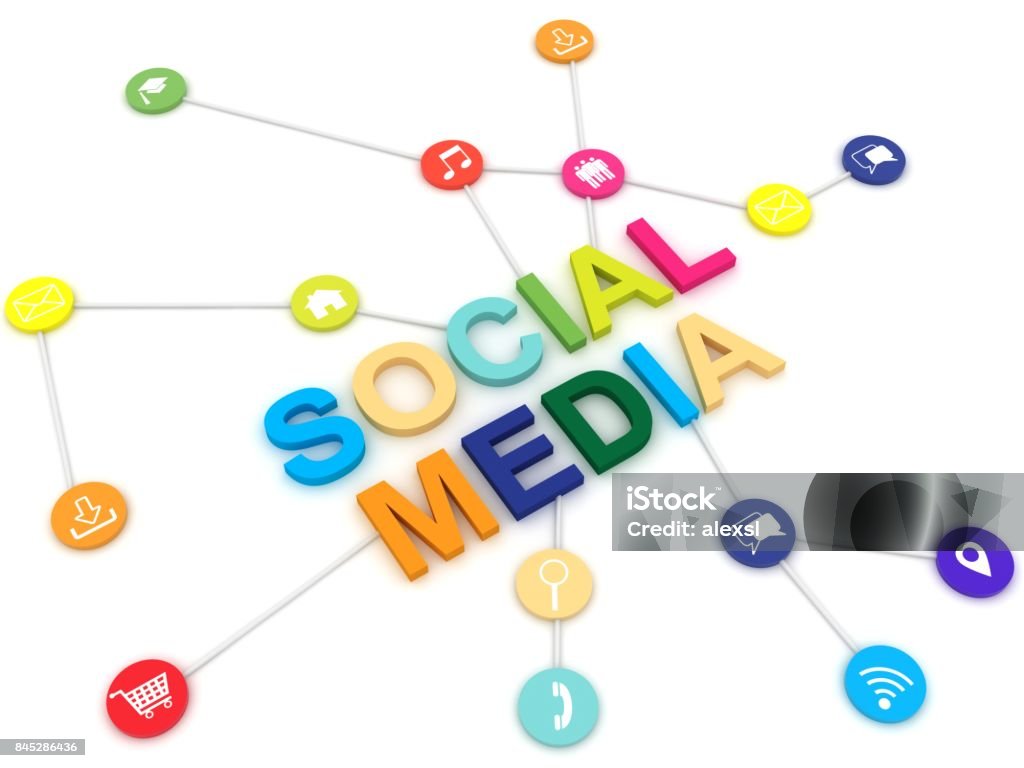 Social media icons Development Stock Photo