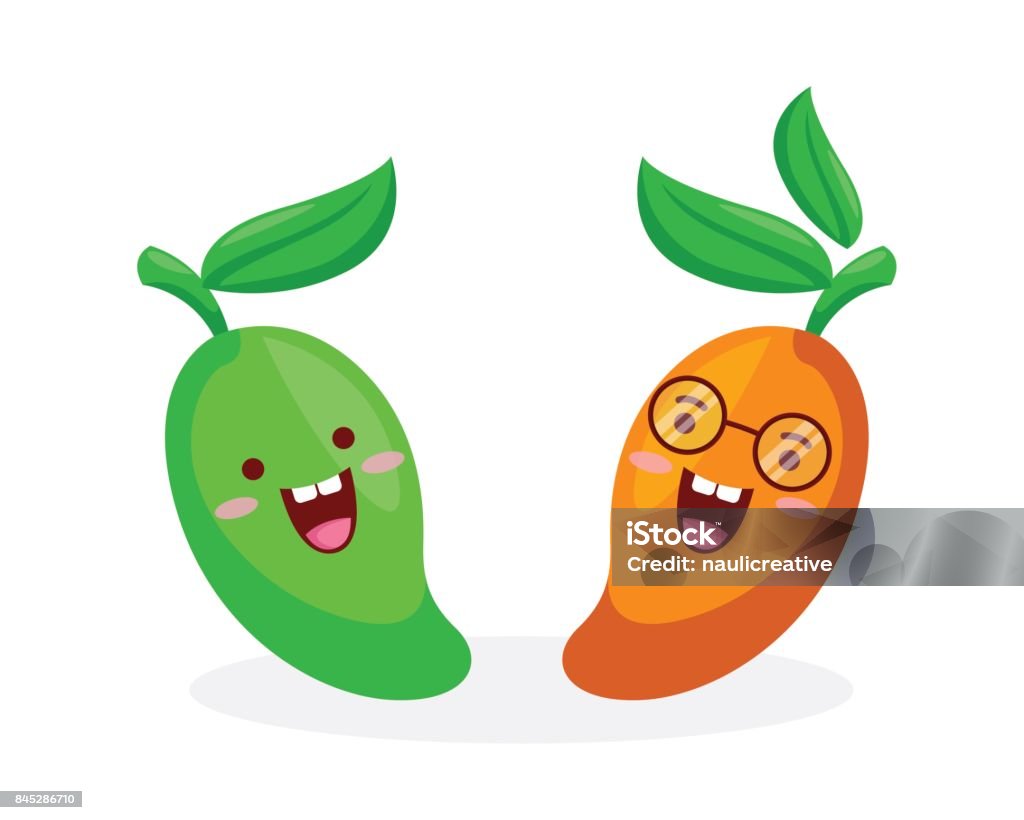 Humanized Mango Healthy Happy Organic Mango Fruit Character Illustration Stock ...