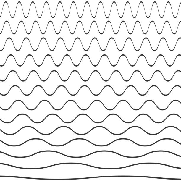 illustrazioni stock, clip art, cartoni animati e icone di tendenza di set di motivi ondulati - sine wave