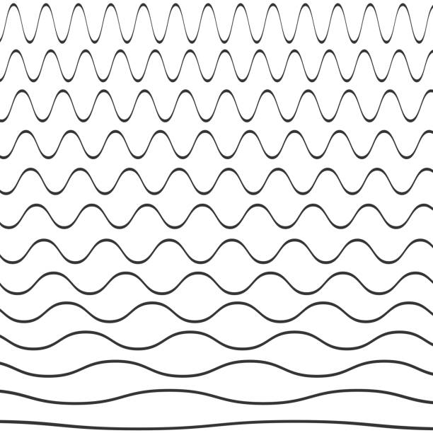 ilustrações, clipart, desenhos animados e ícones de conjunto de padrão ondulado - oscillation