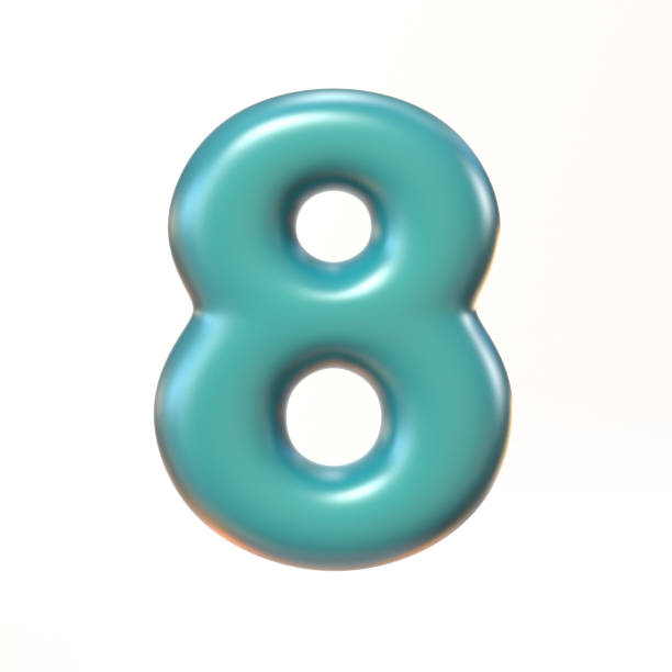 Bubbly 3d Font Number 8 Stock Photo - Download Image Now