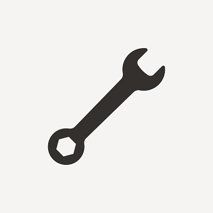 Wrench icon. isolated on background. Vector illustration. Eps 10.