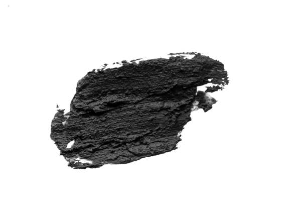 istock Black volcanic cosmetic clay texture close up. solution of cosmetic clay abstract background 845292946