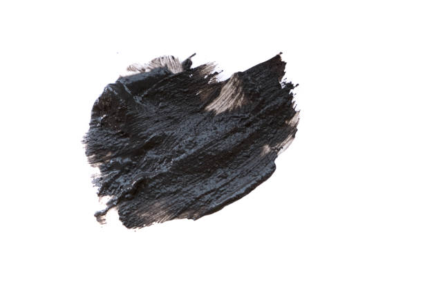 istock Black volcanic cosmetic clay texture close up. solution of cosmetic clay abstract background 845292974