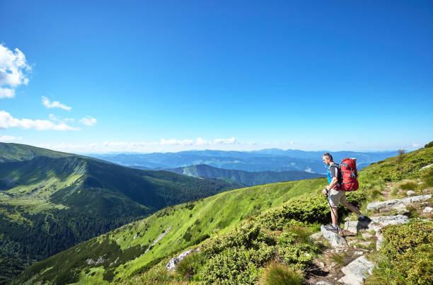 istock Hiking in the mountains in the summer with a backpack. 845298894
