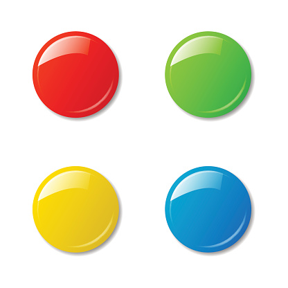 Colored magnets isolated on white background. Vector illustration.