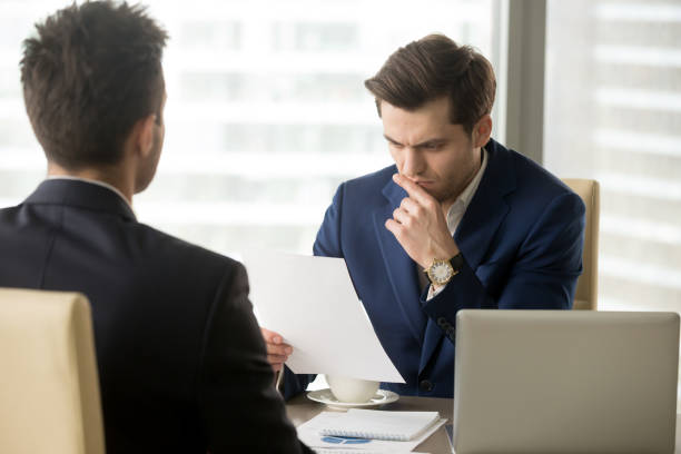 istock Boss worrying because of company bad annual report 845314128