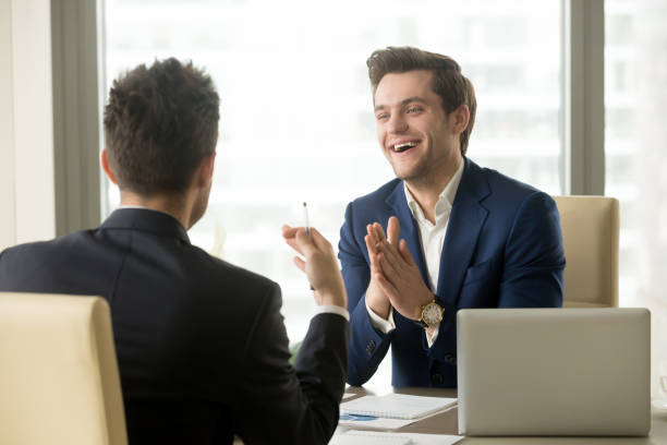 istock Company leader satisfied with successful negotiation 845314132