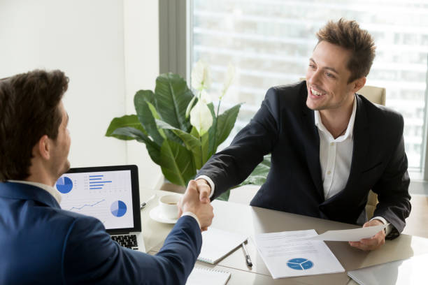 istock Business partners handshaking on meeting in office 845314202