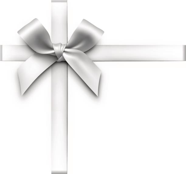 White Gift Bow From Satin Thin Tape Stock Illustration - Download Image Now  - Anniversary, Award Ribbon, Bouquet - iStock