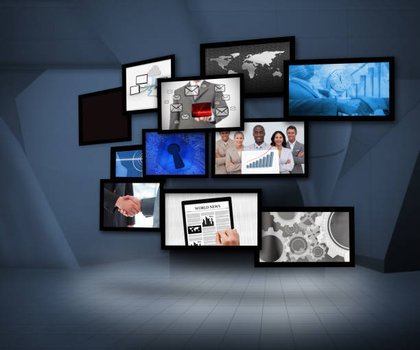 istock Many screens showing business images 845326166