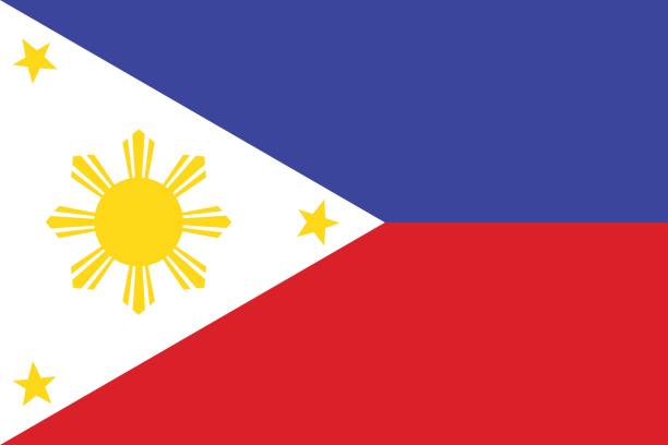 ilustraciones, imágenes clip art, dibujos animados e iconos de stock de bandera nacional de filipinas. ilustración de vector. - filipino
