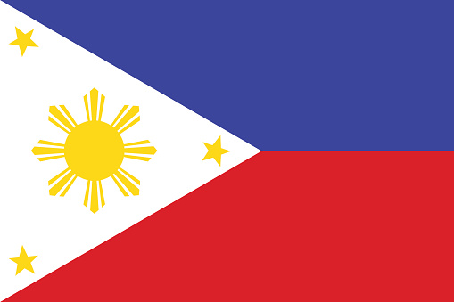 National Flag of Philippines. Vector illustration.
