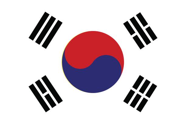 флаг республики корея. векторная иллюстрация. - south korea stock illustrations