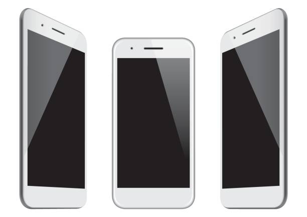 векторные белые шаблоны мобильных телефонов - smart phone mobility computer icon concepts stock illustrations
