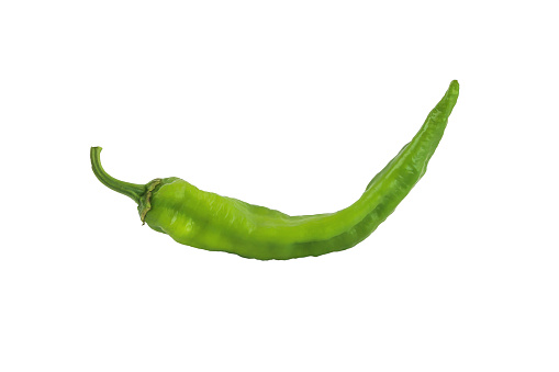 Green Hot Chili Pepper Isolated On White Background