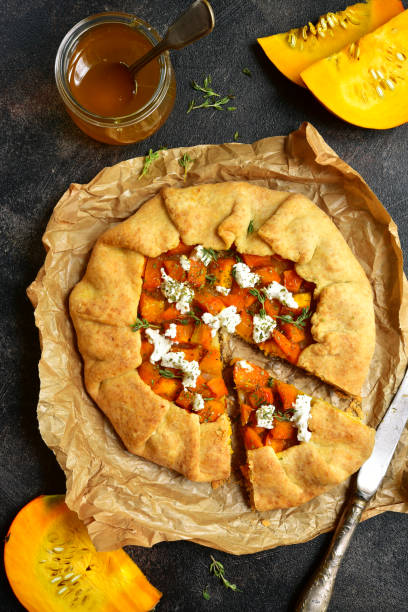 istock Galette with pumpkin,honey and feta 845358290