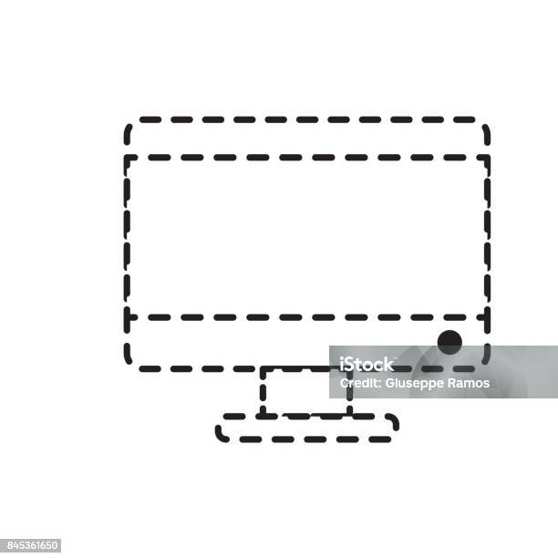 Shape With Computer Dotted Shape Electronic Computer Technology With Database Information ...