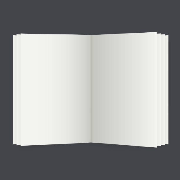istock Unfolded book with white sheets for the presentation of articles or advertising, book mockup 845364414