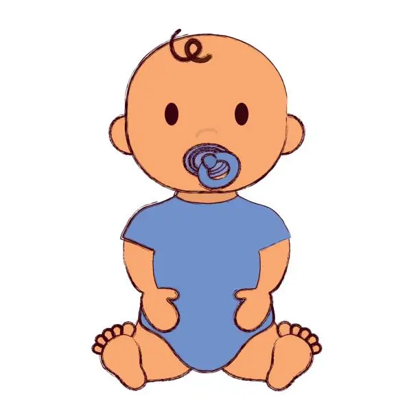 Vector illustration of baby boy icon