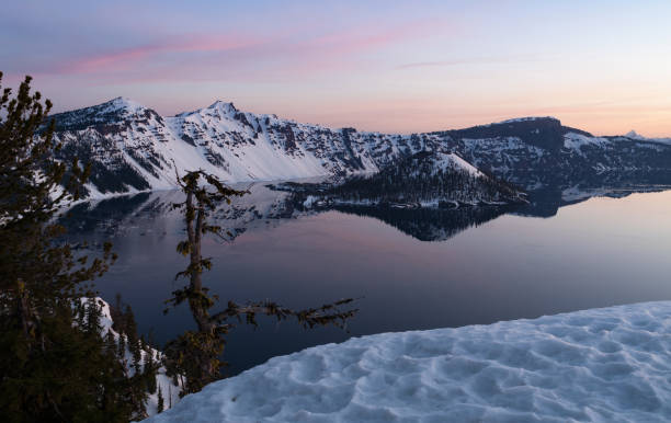istock Winter Lanscape Crater Lake Wizard Island Llao Rock 845381704